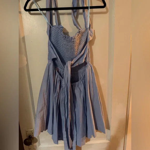 Vici Light Blue Women’s Dress with Bow - Picture 2 of 5